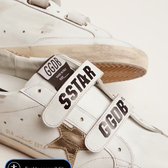 Golden Goose White and Gold Star Sneakers - Picture 1 of 3